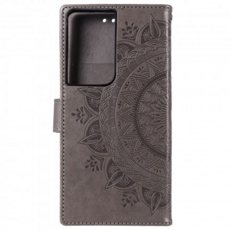 Flip Case Für Samsung Galaxy S21 Ultra 5G Sonnenmandala