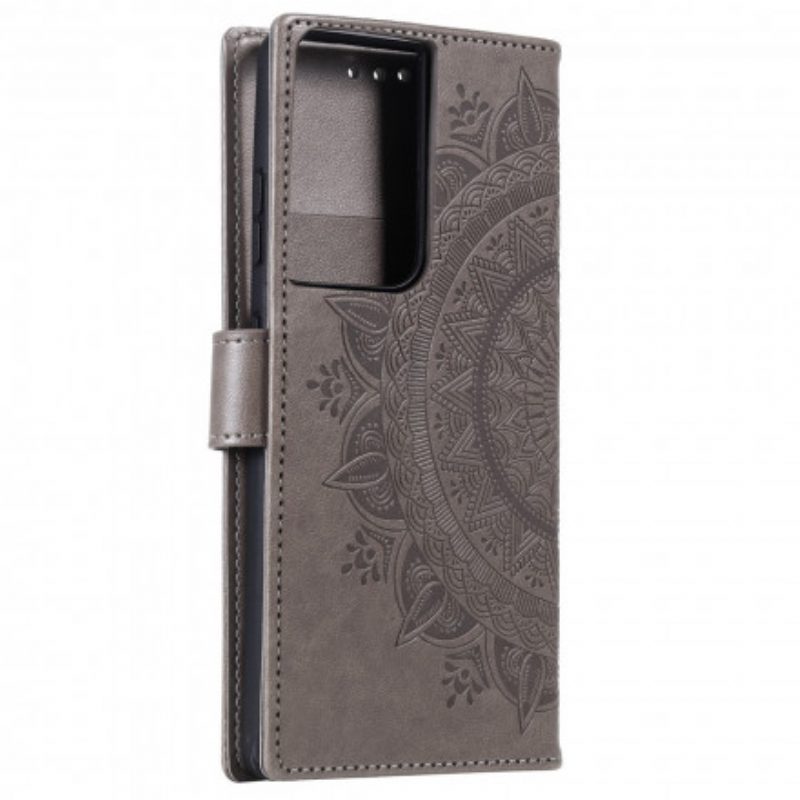 Flip Case Für Samsung Galaxy S21 Ultra 5G Sonnenmandala