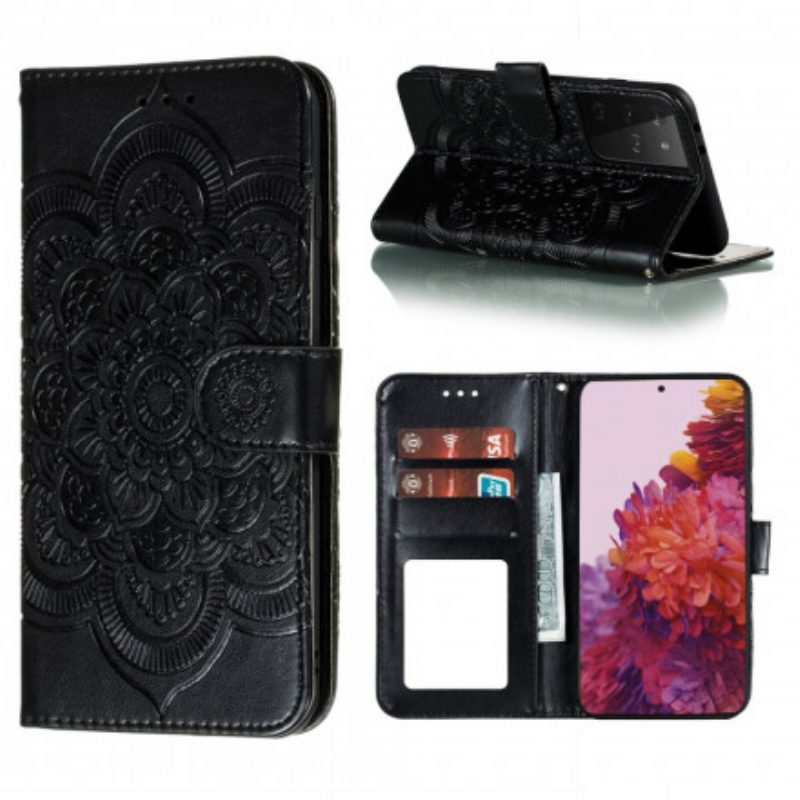 Flip Case Für Samsung Galaxy S21 Ultra 5G Vollständiges Mandala