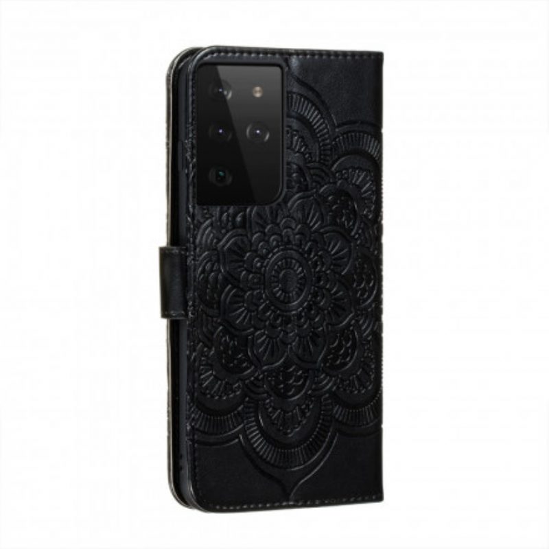 Flip Case Für Samsung Galaxy S21 Ultra 5G Vollständiges Mandala