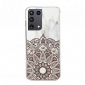 Handyhülle Für Samsung Galaxy S21 Ultra 5G Marmoriertes Mandala