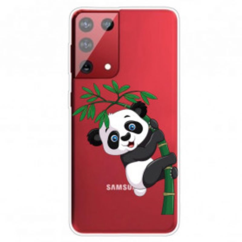 Handyhülle Für Samsung Galaxy S21 Ultra 5G Panda Auf Bambus