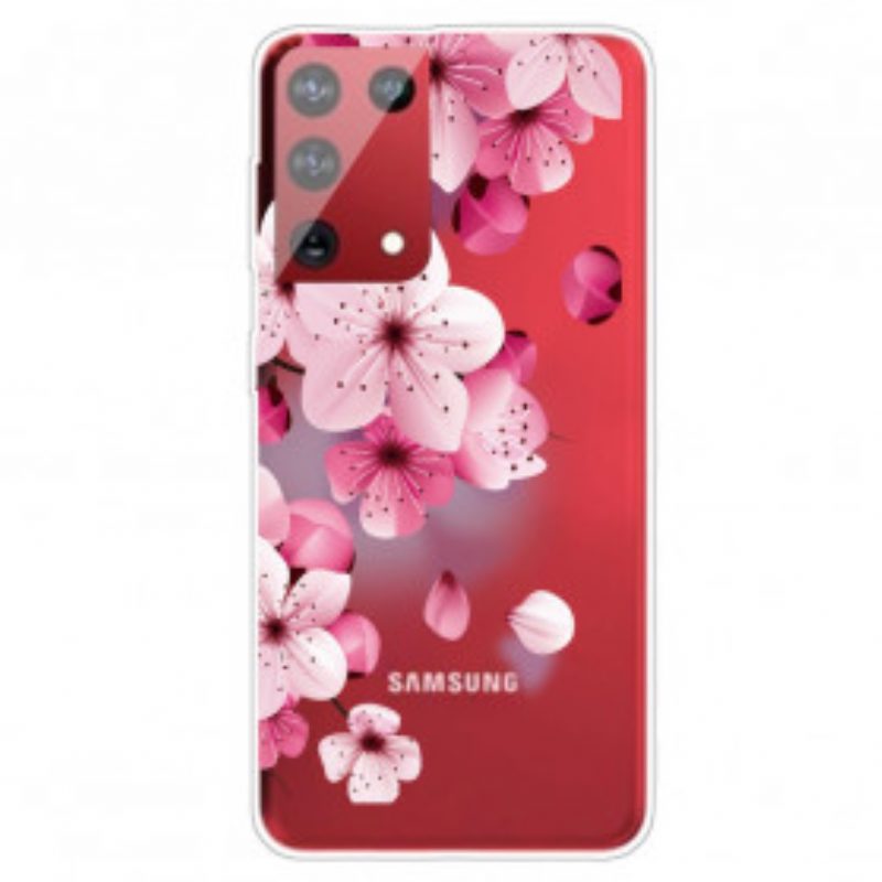 Hülle Für Samsung Galaxy S21 Ultra 5G Kleine Rosa Blumen