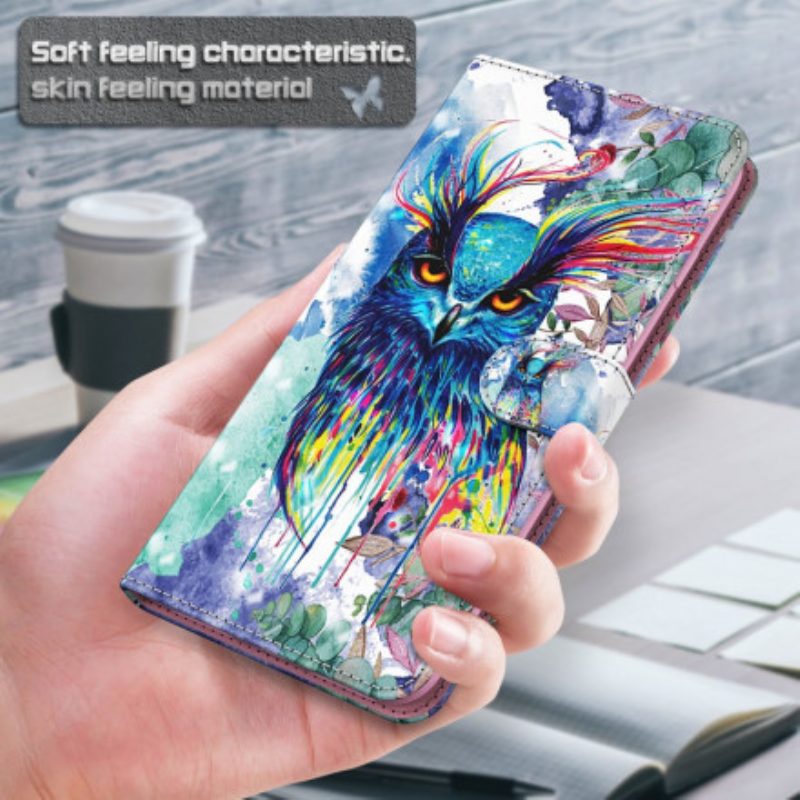 Lederhüllen Für Samsung Galaxy S21 Ultra 5G Aquarellvogel