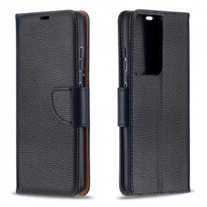 Lederhüllen Für Samsung Galaxy S21 Ultra 5G Flip Case Lychee Rabat Oblique