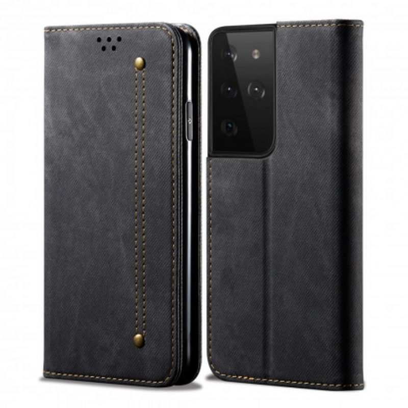 Schutzhülle Für Samsung Galaxy S21 Ultra 5G Flip Case Denim-stoff