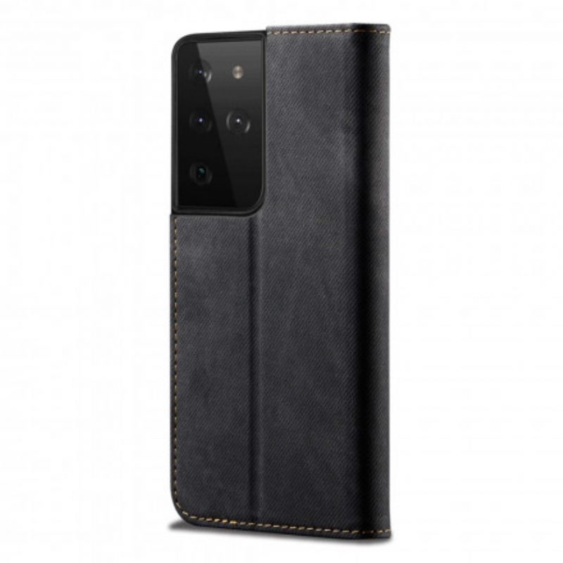 Schutzhülle Für Samsung Galaxy S21 Ultra 5G Flip Case Denim-stoff