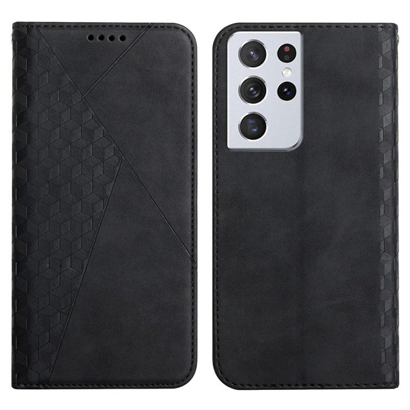 Schutzhülle Für Samsung Galaxy S21 Ultra 5G Flip Case Geo-ledereffekt