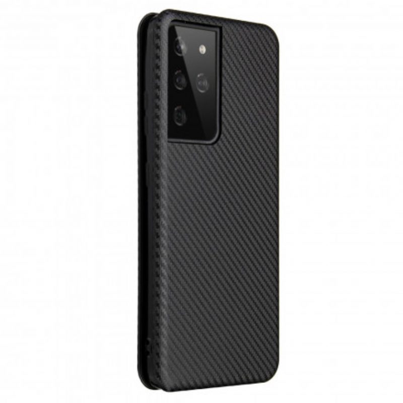 Schutzhülle Für Samsung Galaxy S21 Ultra 5G Flip Case Kohlefaser