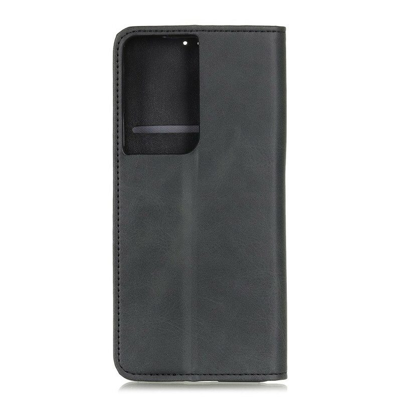 Schutzhülle Für Samsung Galaxy S21 Ultra 5G Flip Case Vintage Spaltleder