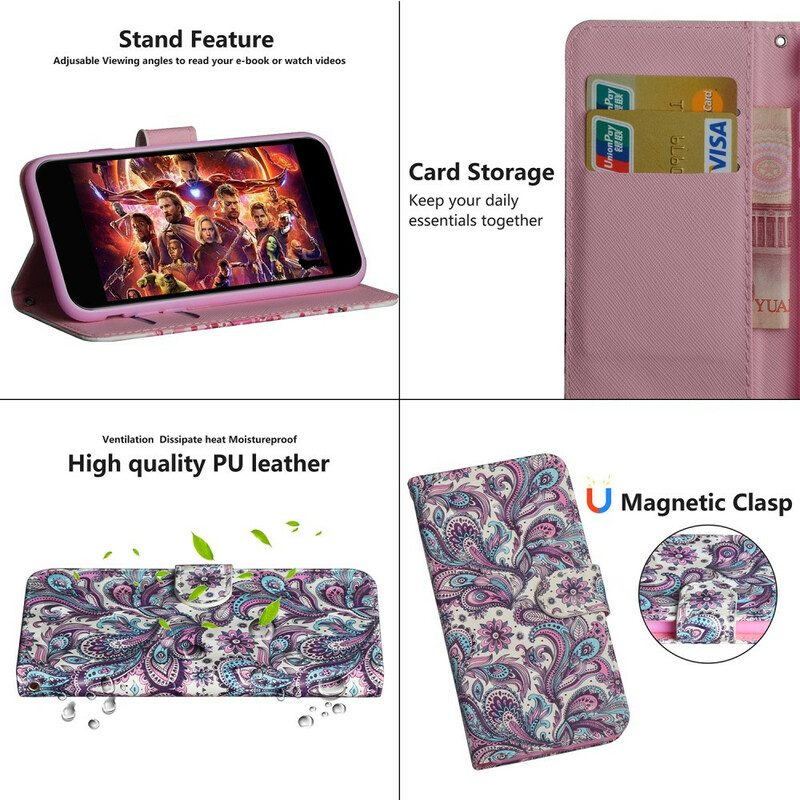 Flip Case Für Xiaomi Redmi Note 9S / 9 Pro Blumenmuster