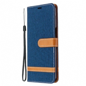 Flip Case Für Xiaomi Redmi Note 9S / 9 Pro Mit Kordel Armband In Stoff- Und Lederoptik