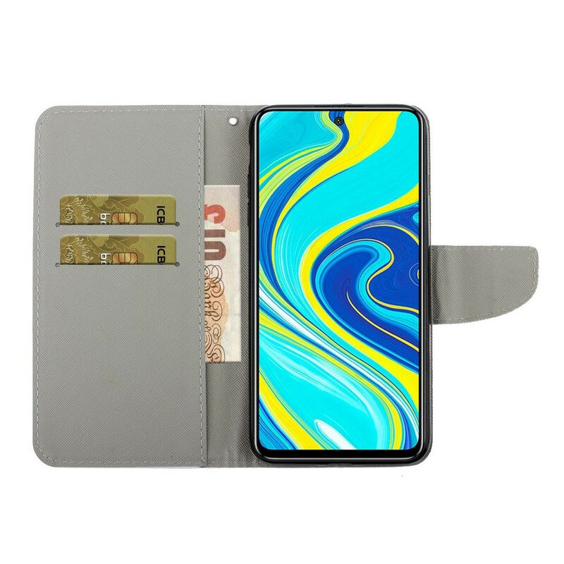 Flip Case Für Xiaomi Redmi Note 9S / 9 Pro Mit Kordel Variationen Von Schmetterlingsriemen