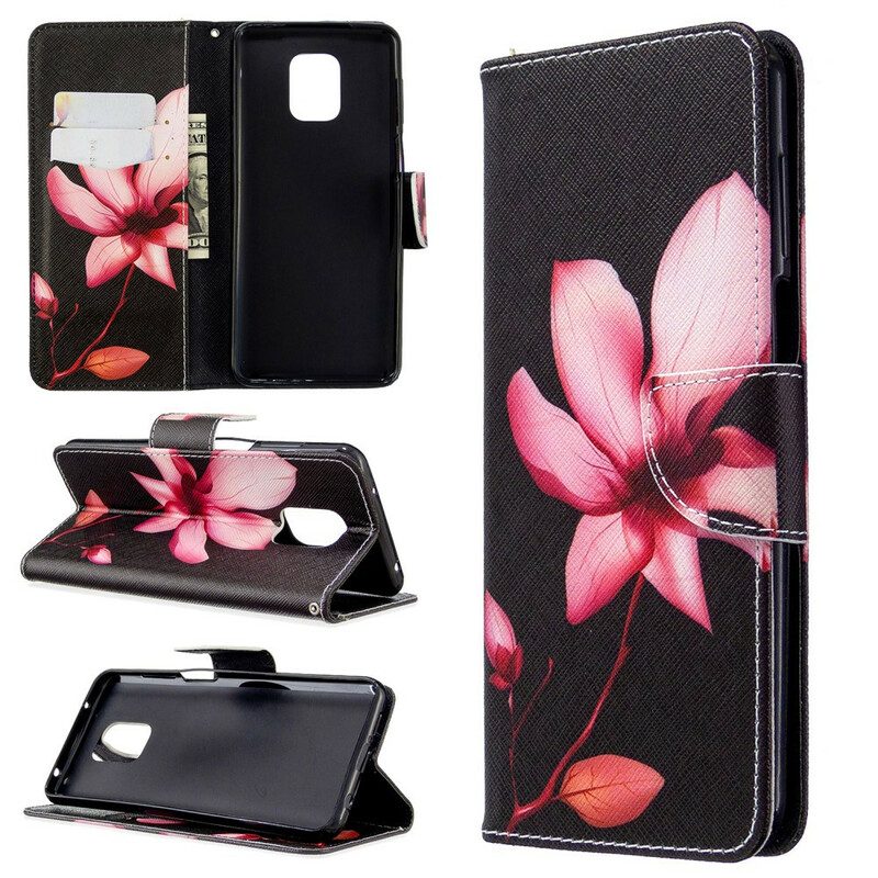 Flip Case Für Xiaomi Redmi Note 9S / 9 Pro Pinke Blume