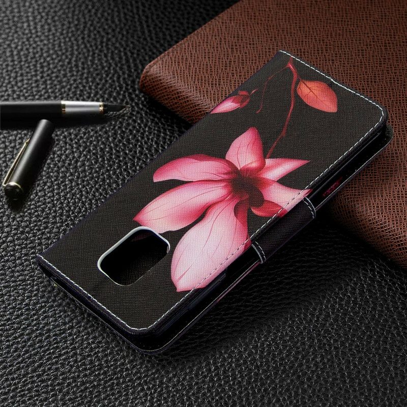 Flip Case Für Xiaomi Redmi Note 9S / 9 Pro Pinke Blume