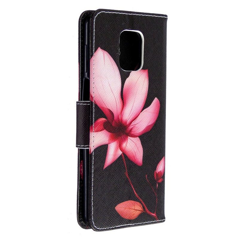 Flip Case Für Xiaomi Redmi Note 9S / 9 Pro Pinke Blume