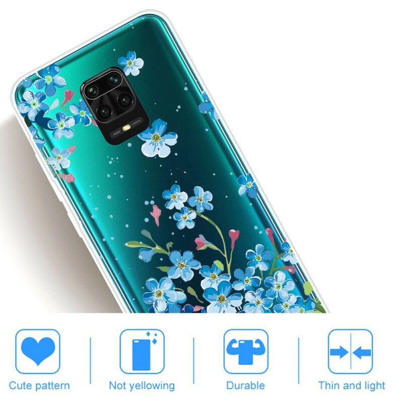 Handyhülle Für Xiaomi Redmi Note 9S / 9 Pro Blaue Blumen