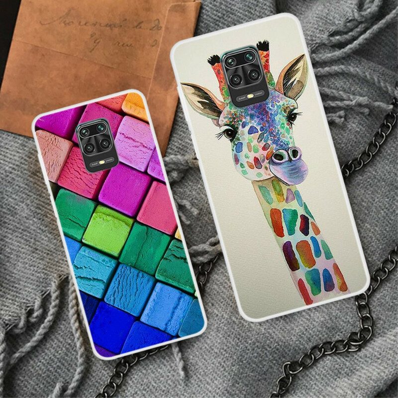 Handyhülle Für Xiaomi Redmi Note 9S / 9 Pro Bunte Giraffe