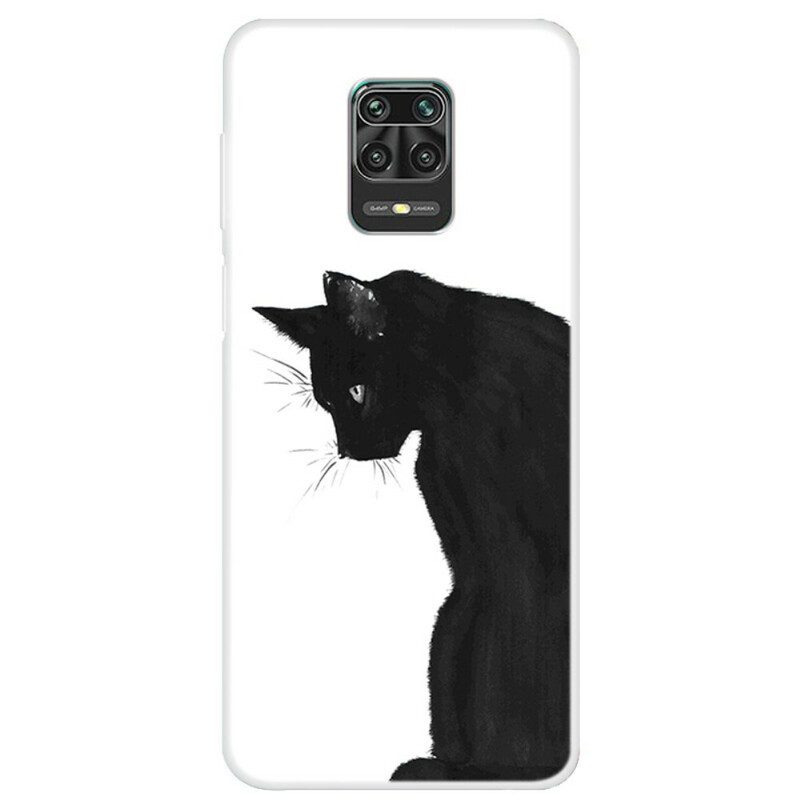 Handyhülle Für Xiaomi Redmi Note 9S / 9 Pro Nachdenkliche Schwarze Katze