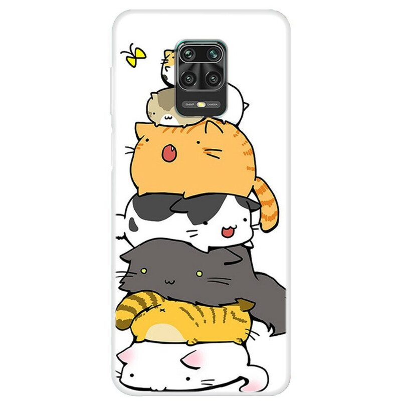 Hülle Für Xiaomi Redmi Note 9S / 9 Pro Haufen Cartoon-katzen