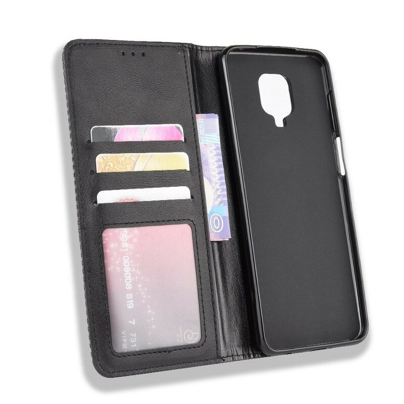 Schutzhülle Für Xiaomi Redmi Note 9S / 9 Pro Flip Case Stilisierter Vintage-ledereffekt