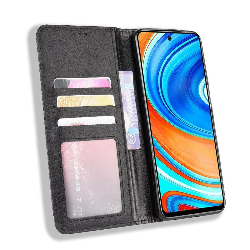 Schutzhülle Für Xiaomi Redmi Note 9S / 9 Pro Flip Case Stilisierter Vintage-ledereffekt