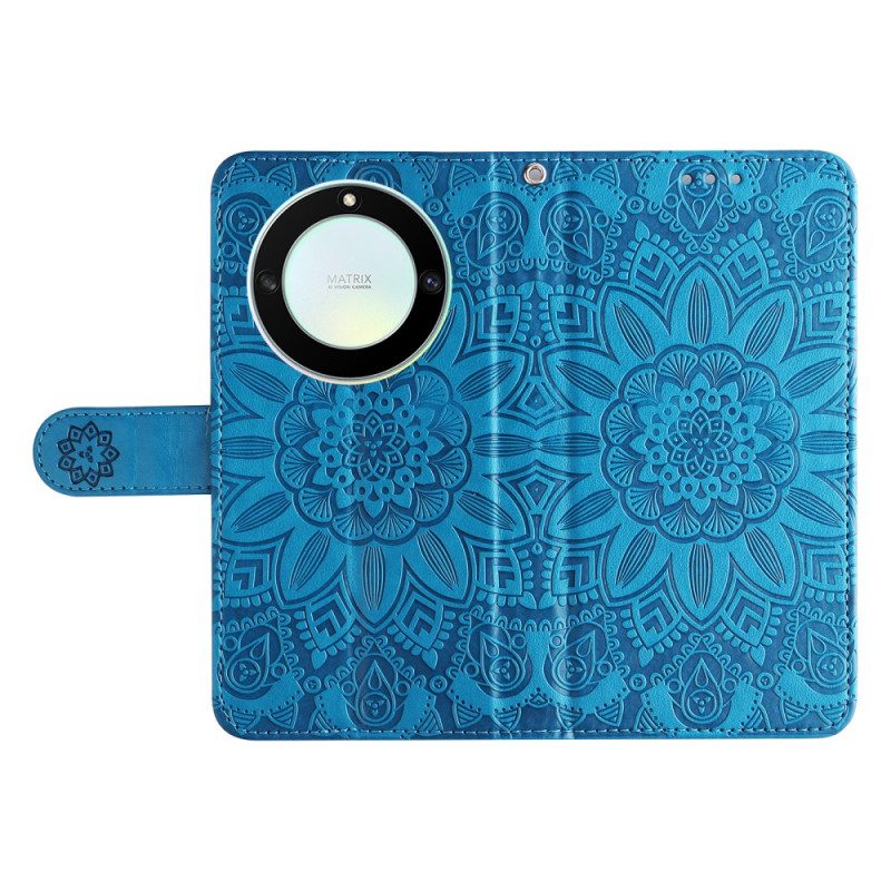 Flip Case Für Honor Magic 5 Lite Mandala-sonne Mit Schlüsselband