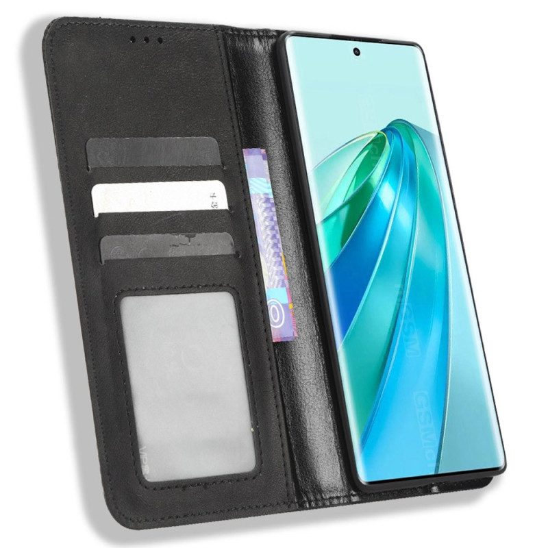 Schutzhülle Für Honor Magic 5 Lite Flip Case Stilisierter Lederstil