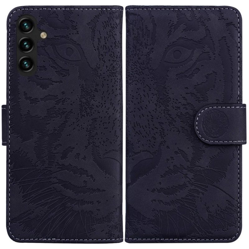 Flip Case Für Samsung Galaxy A14 / A14 5G Tigerdruck