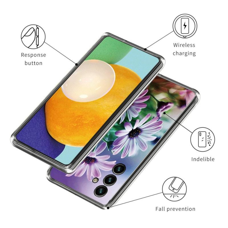 Handyhülle Für Samsung Galaxy A14 / A14 5G Blumensilikon