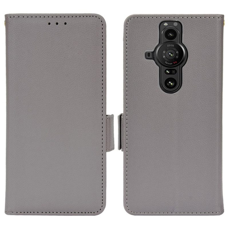 Flip Case Für Sony Xperia Pro-I Premium-litschi-ledereffekt