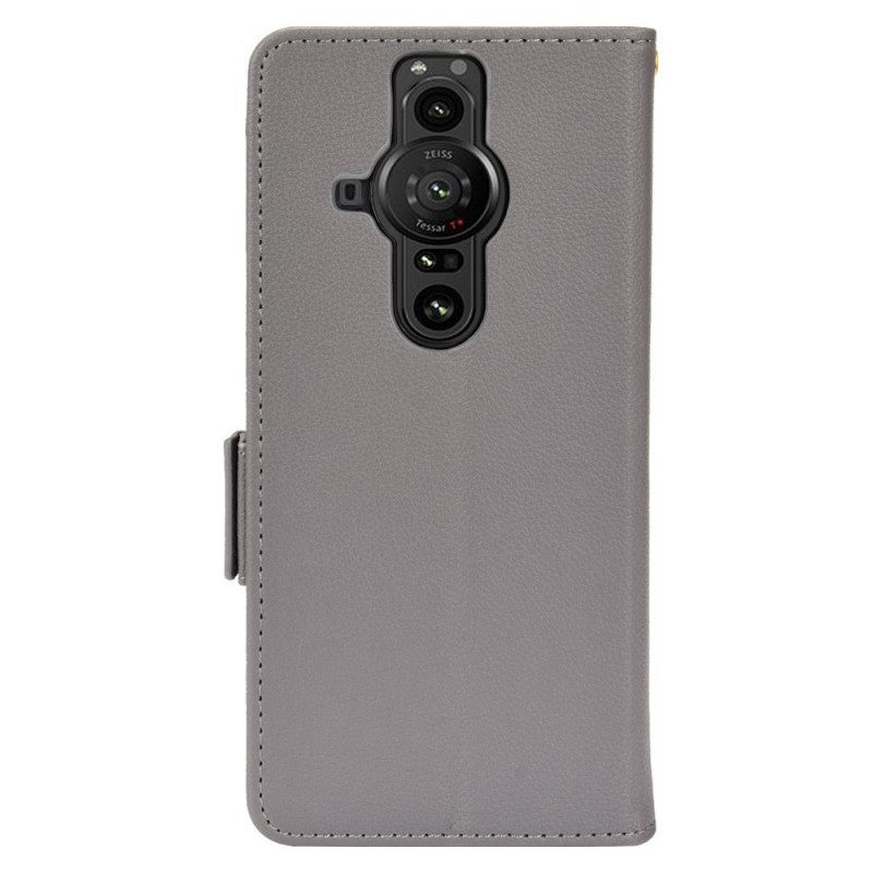 Flip Case Für Sony Xperia Pro-I Premium-litschi-ledereffekt