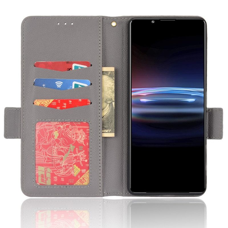 Flip Case Für Sony Xperia Pro-I Premium-litschi-ledereffekt