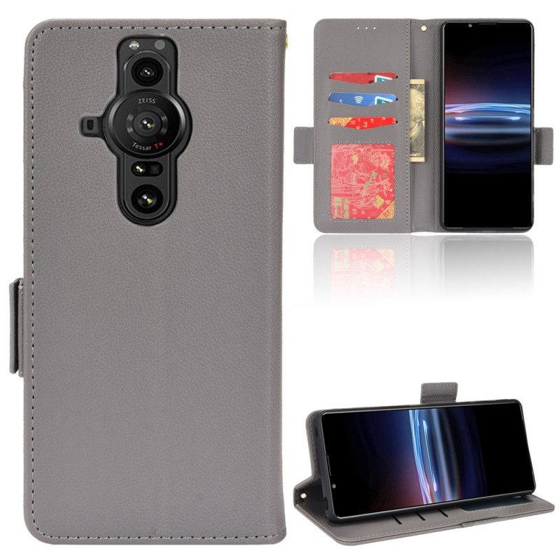 Flip Case Für Sony Xperia Pro-I Premium-litschi-ledereffekt