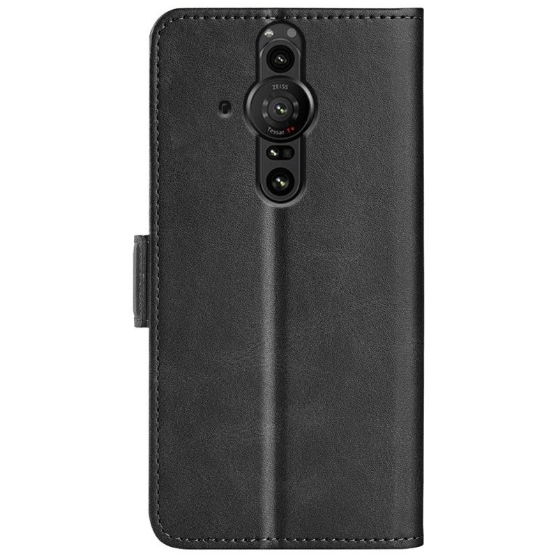 Lederhüllen Für Sony Xperia Pro-I Flip Case Klassische Doppelklappe