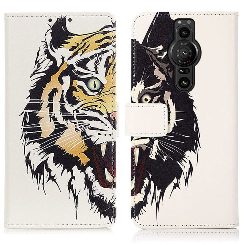 Lederhüllen Für Sony Xperia Pro-I Wilder Tiger