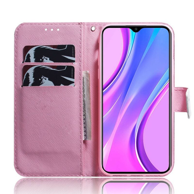 Flip Case Für Xiaomi Redmi 9 Blume Staubiges Rosa