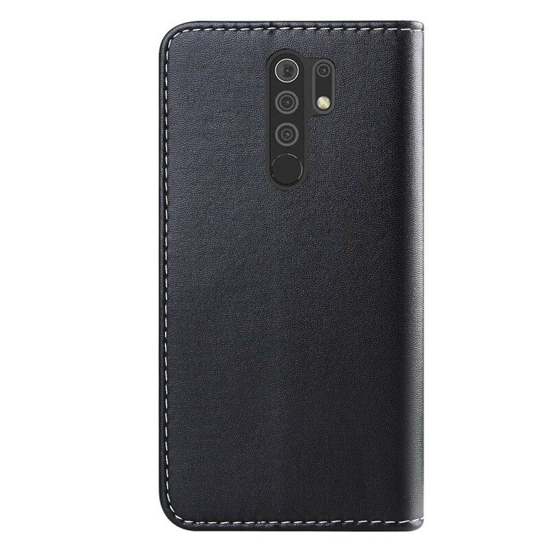 Flip Case Für Xiaomi Redmi 9 Dreifarbiger Ledereffekt