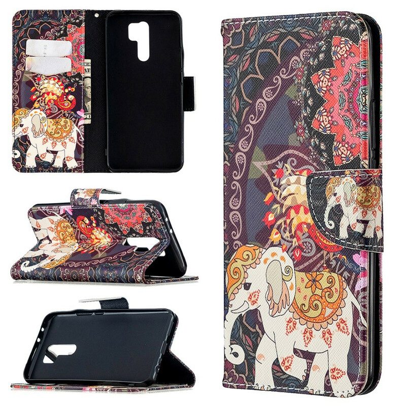 Flip Case Für Xiaomi Redmi 9 Indische Elefanten