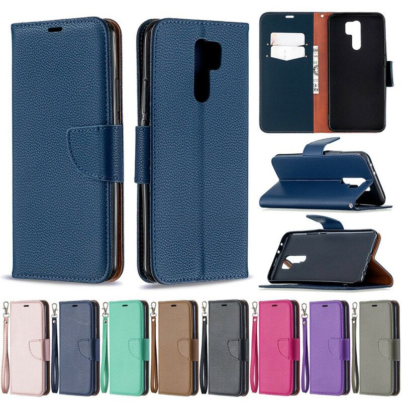 Flip Case Für Xiaomi Redmi 9 Flip Case Lychee Rabat Oblique