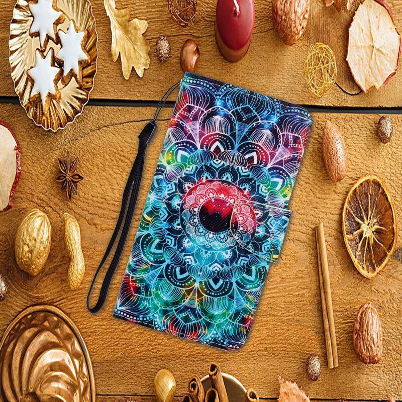 Flip Case Für Xiaomi Redmi 9 Mit Kordel Auffälliges Riemchen-mandala