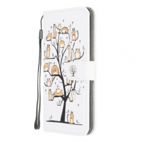 Flip Case Für Xiaomi Redmi 9 Mit Kordel Funky Cats Mit Riemen