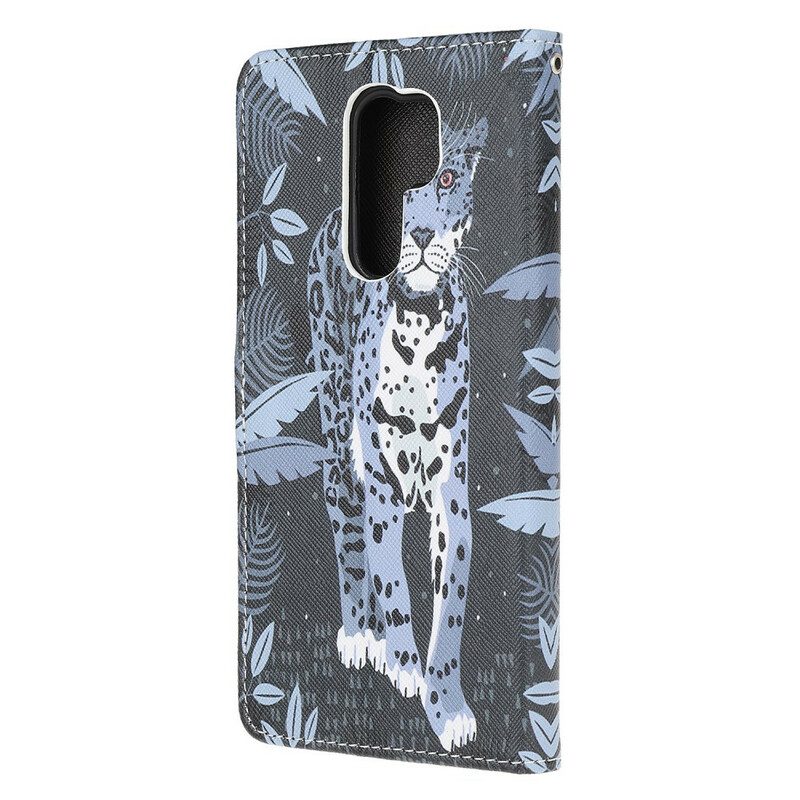 Flip Case Für Xiaomi Redmi 9 Mit Kordel Riemchen-leopard