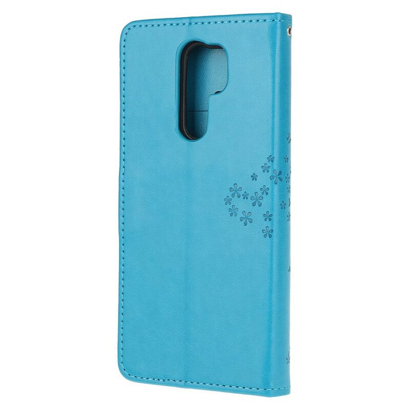 Flip Case Für Xiaomi Redmi 9 Mit Kordel Tangabaum Und Eulen