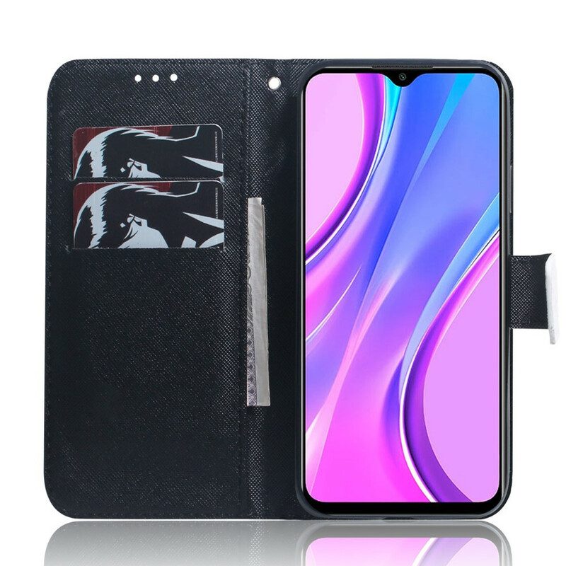 Flip Case Für Xiaomi Redmi 9 Panda-gesicht