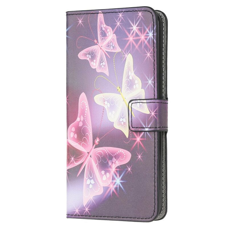 Flip Case Für Xiaomi Redmi 9 Schmetterlinge Und Blumen