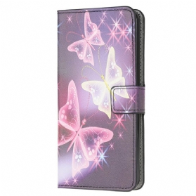 Flip Case Für Xiaomi Redmi 9 Schmetterlinge Und Blumen