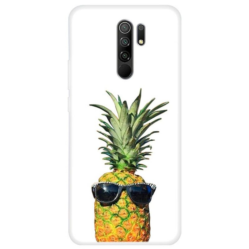 Handyhülle Für Xiaomi Redmi 9 Transparente Ananas Mit Brille