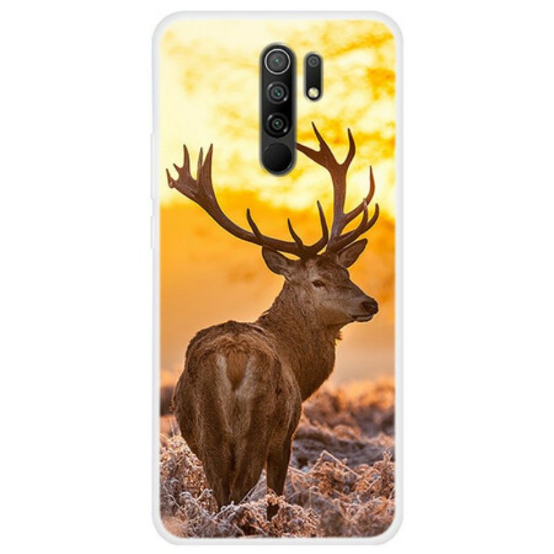 Hülle Für Xiaomi Redmi 9 Hirsch Und Landschaft