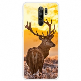 Hülle Für Xiaomi Redmi 9 Hirsch Und Landschaft